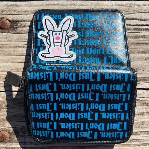 Vintage Y2K Jim Benton Happy Bunny Zip Wallet | “I Just Don’t Listen” Hot Topic - Picture 11 of 11